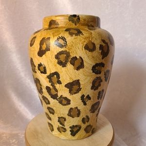 Beautiful Cheetah Print Vase, Handmade